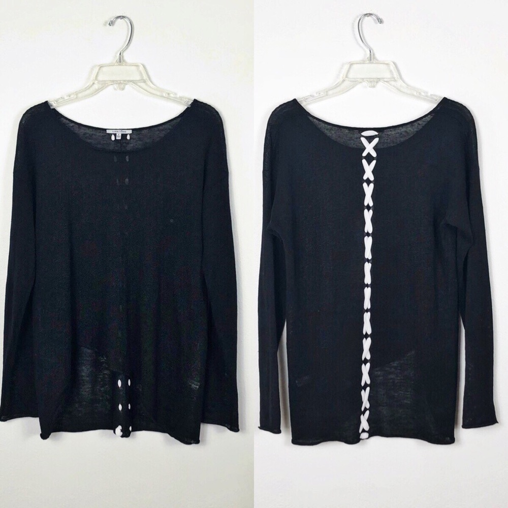 Lisa Todd Linen Asymmetrical Criss Cross Tunic Top